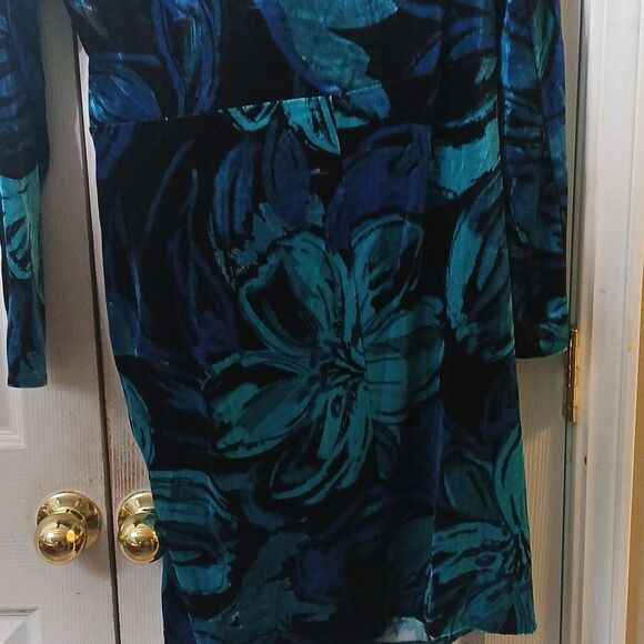 Venus blue turquoise faux wrap dress super soft Sz XL EUC - Picture 7 of 8